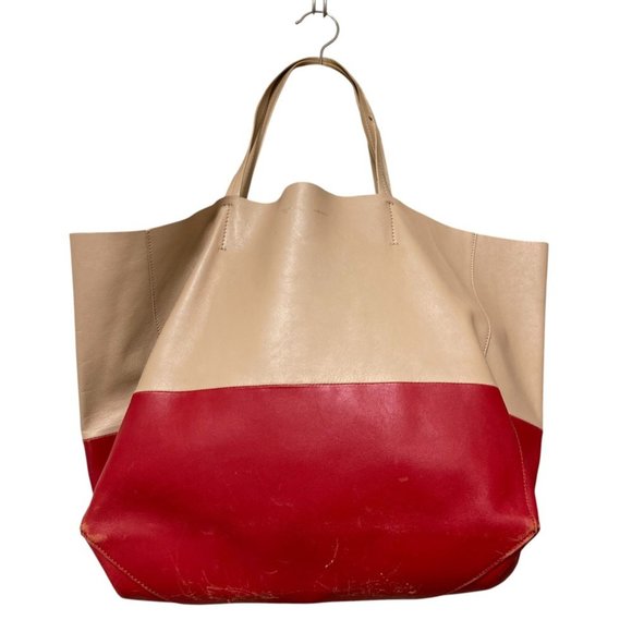 CELINE Handbags - CELINE Horizontal Cabas Tote Bag, Beige Red, Women's